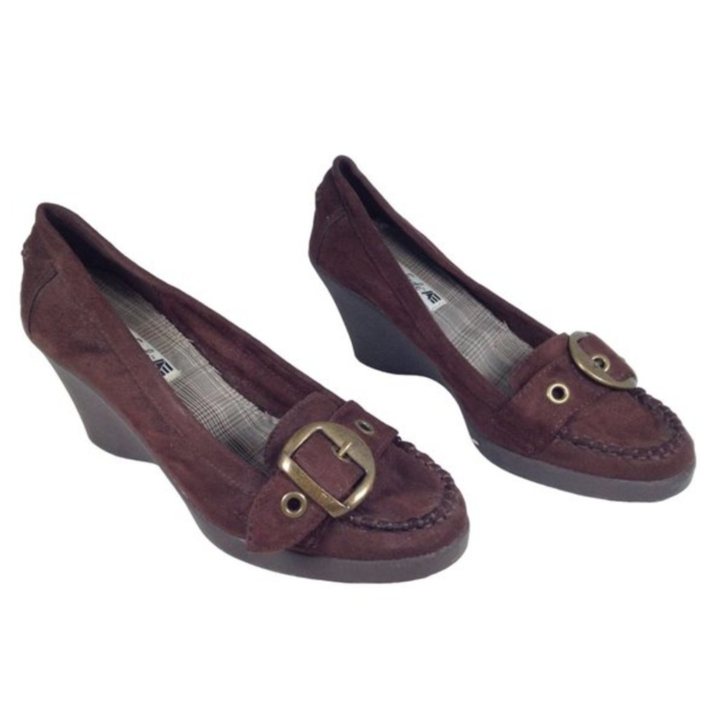 American Eagle Women Wedge Loafers Shoes Brown Size 8.5 - Picture 1 of 13